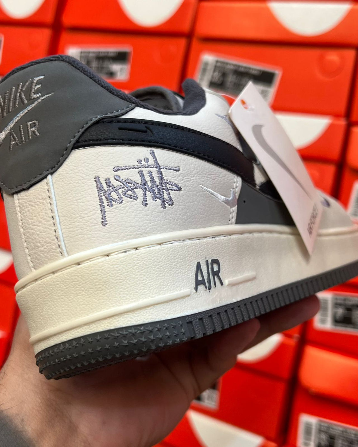 Tênis Masculino AF1 Stussy Cinza