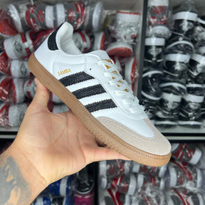 Tênis Feminino Samba Brilho Branco/Preto