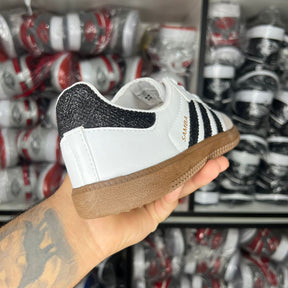 Tênis Feminino Samba Brilho Branco/Preto