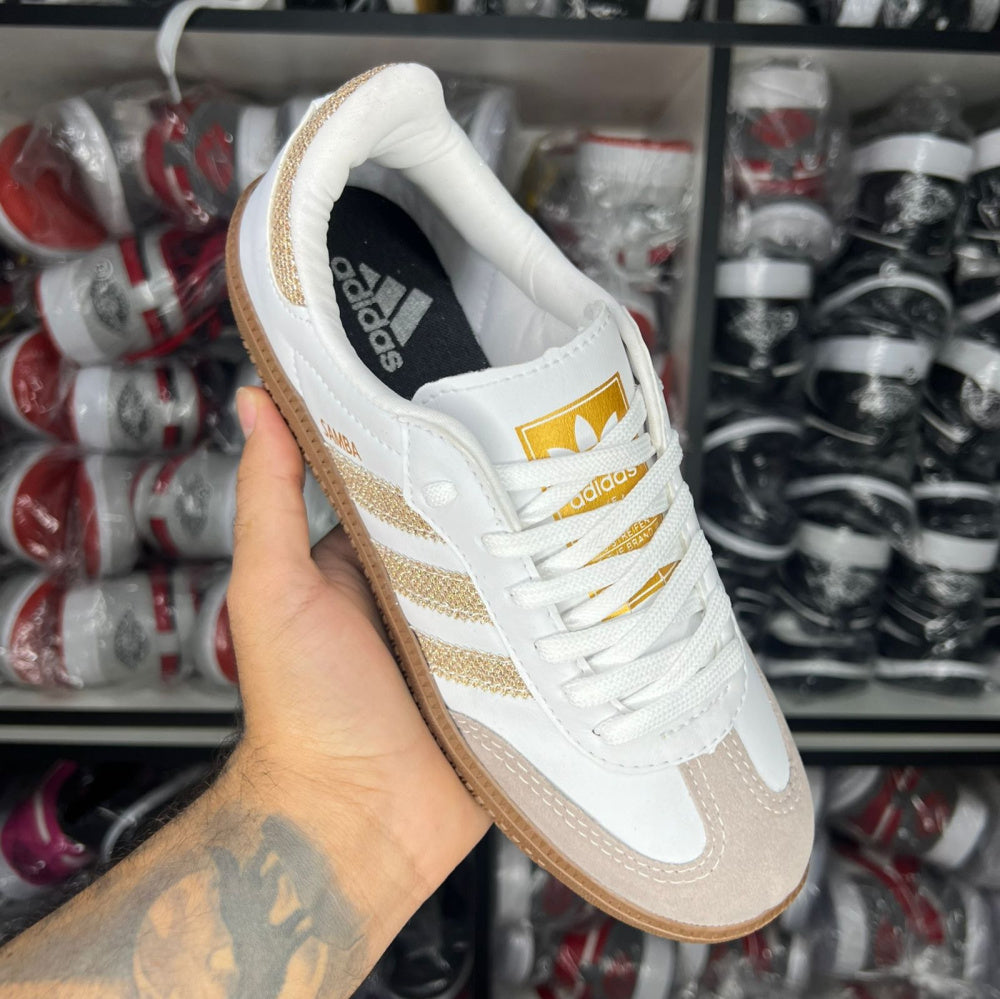 Tênis Feminino Samba Brilho Ouro